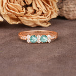 Unique and Luxurious 4-Prong Round Cut Moss Agate Wedding Ring - Additional view