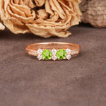 Unique and Luxurious 4-Prong Round Cut Peridot Wedding Ring - Additional view