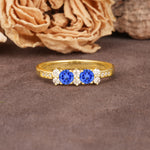 Unique and Luxurious 4-Prong Round Cut Sapphire Wedding Ring - Additional view