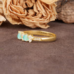 Unique and Luxurious 4-Prong Round Cut Fire Opal Wedding Ring - Additional view