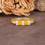 Unique and Luxurious 4-Prong Round Cut Citrine Wedding Ring - Additional view