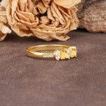 Unique and Luxurious 4-Prong Round Cut Citrine Wedding Ring - Additional view
