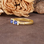 Unique and Luxurious 4-Prong Round Cut Tanzanite Wedding Ring - Additional view