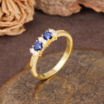 Unique and Luxurious 4-Prong Round Cut Tanzanite Wedding Ring - Additional view