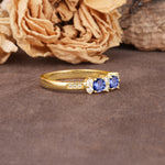 Unique and Luxurious 4-Prong Round Cut Tanzanite Wedding Ring - Additional view