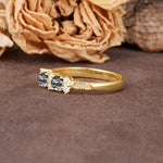 Unique and Luxurious 4-Prong Round Cut Black Rutilated Quartz Wedding Ring - Additional view