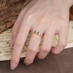 Unique and Luxurious 4-Prong Round Cut Black Rutilated Quartz Wedding Ring - Additional view