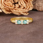 Unique and Luxurious 4-Prong Round Cut Moss Agate Wedding Ring - Additional view