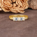 Unique and Luxurious 4-Prong Round Cut Lab Diamond Wedding Ring - Additional view