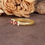 Unique and Luxurious 4-Prong Round Cut Garnet Wedding Ring - Additional view