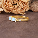 Unique and Luxurious 4-Prong Round Cut Moonstone Wedding Ring - Additional view