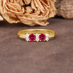 Unique and Luxurious 4-Prong Round Cut Ruby Wedding Ring - Additional view