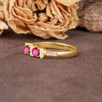 Unique and Luxurious 4-Prong Round Cut Ruby Wedding Ring - Additional view