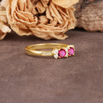 Unique and Luxurious 4-Prong Round Cut Ruby Wedding Ring - Additional view