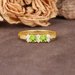 Unique and Luxurious 4-Prong Round Cut Peridot Wedding Ring - Additional view