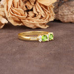 Unique and Luxurious 4-Prong Round Cut Peridot Wedding Ring - Additional view