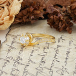 Nature-Inspired Twisted Flower 6-Prong Round Cut Moissanite Engagement Ring - Additional view