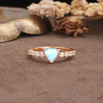 Unique and Luxurious Like 3-Prong Heart Cut Moonstone Engagement Ring - Additional view