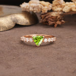 Unique and Luxurious Like 3-Prong Heart Cut Peridot Engagement Ring - Additional view