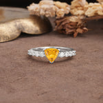 Unique and Luxurious Like 3-Prong Heart Cut Citrine Engagement Ring - Additional view