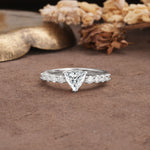 Unique and Luxurious Like 3-Prong Heart Cut Lab Diamond Engagement Ring - Additional view