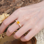 Unique and Luxurious Like 3-Prong Heart Cut Citrine Engagement Ring - Additional view
