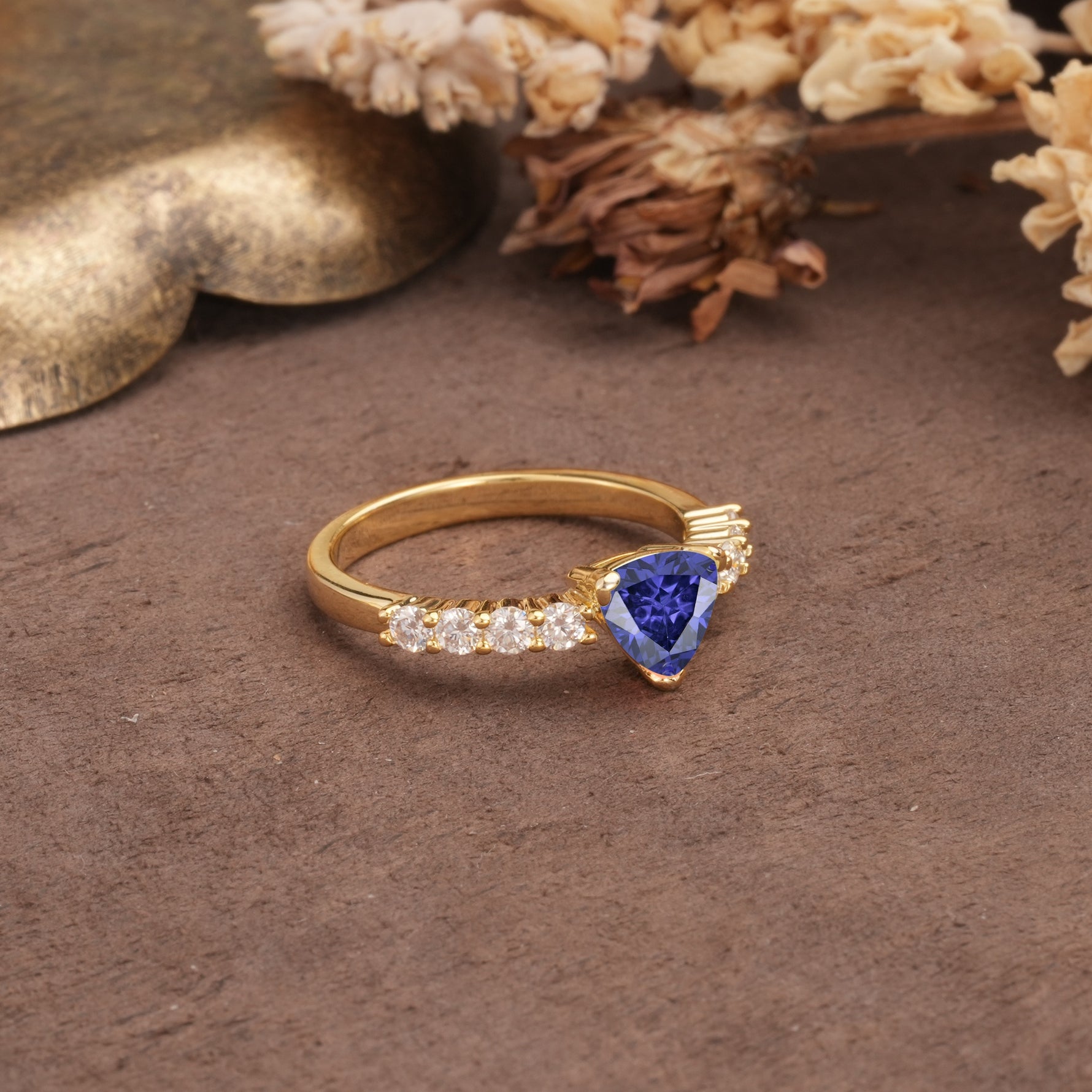 Unique and Luxurious Like 3-Prong Heart Cut Tanzanite Engagement Ring - Additional view