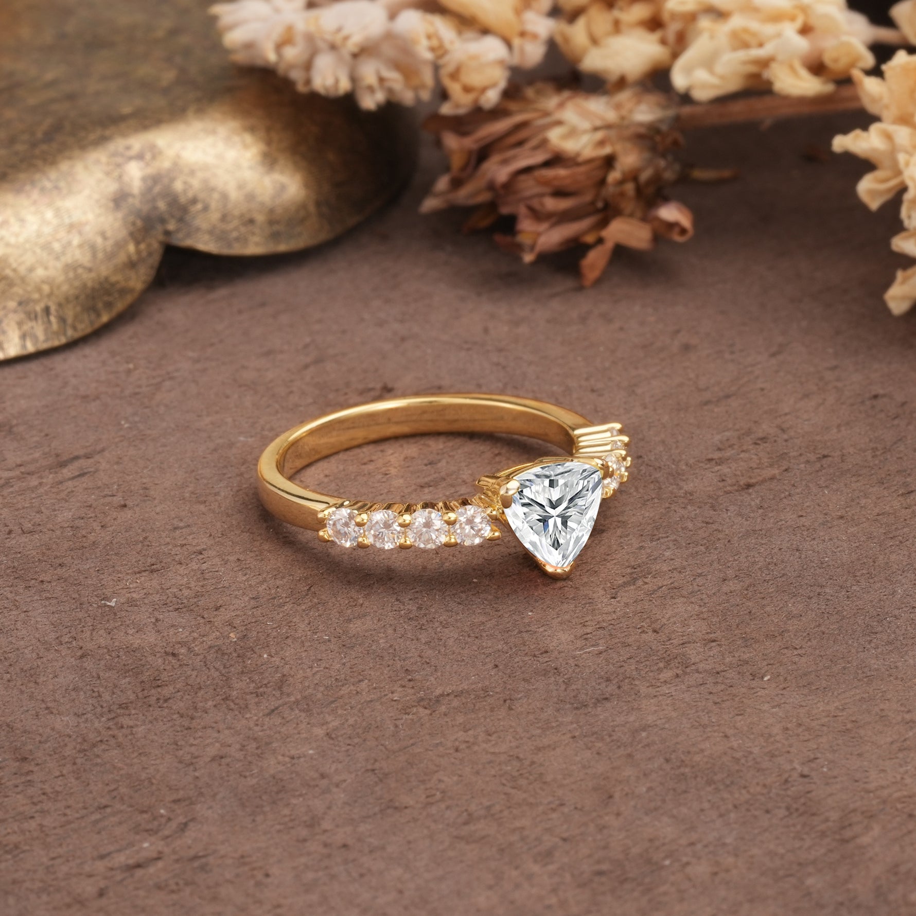 Unique and Luxurious Like 3-Prong Heart Cut Lab Diamond Engagement Ring - Additional view