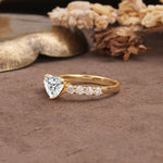 Unique and Luxurious Like 3-Prong Heart Cut Lab Diamond Engagement Ring - Additional view