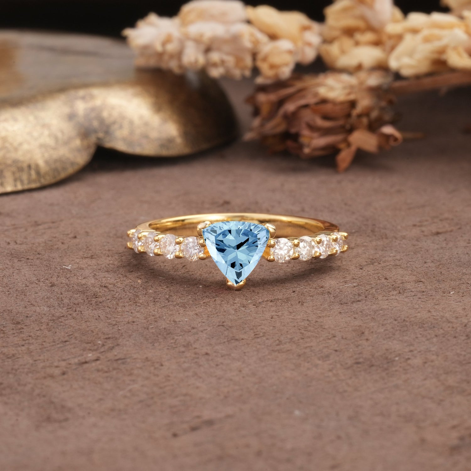 Unique and Luxurious Like 3-Prong Heart Cut Aquamarine Engagement Ring