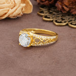 Luxurious and Unique, Entwined 4-Prong Round Cut Moissanite Engagement Ring - Additional view