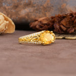 Luxurious and Unique, Entwined 4-Prong Round Cut Citrine Engagement Ring - Additional view