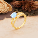 Luxurious and Unique, Entwined 4-Prong Round Cut Moonstone Engagement Ring - Additional view
