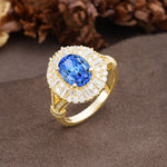 Luxurious Vintage-Style Pavé-Set Diamonds, 4-Prong Oval Cut Sapphire Engagement Ring - Additional view
