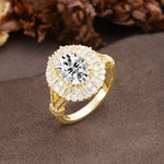 Luxurious Vintage-Style Pavé-Set Diamonds, 4-Prong Oval Cut Lab Diamond Engagement Ring - Additional view