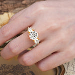 Classic Vintage 4-Prong Round Cut Lab Diamond Three-Stone Wedding Ring - Additional view