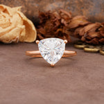 Unique, Minimalist 3-Prong Setting with Heart Cut Moissanite Engagement Ring - Additional view