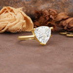 Unique, Minimalist 3-Prong Setting with Heart Cut Moissanite Engagement Ring - Additional view