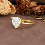 Unique, Minimalist 3-Prong Setting with Heart Cut Moissanite Engagement Ring - Additional view