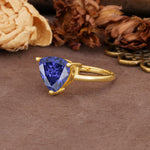 Unique, Minimalist 3-Prong Setting with Heart Cut Tanzanite Engagement Ring - Additional view