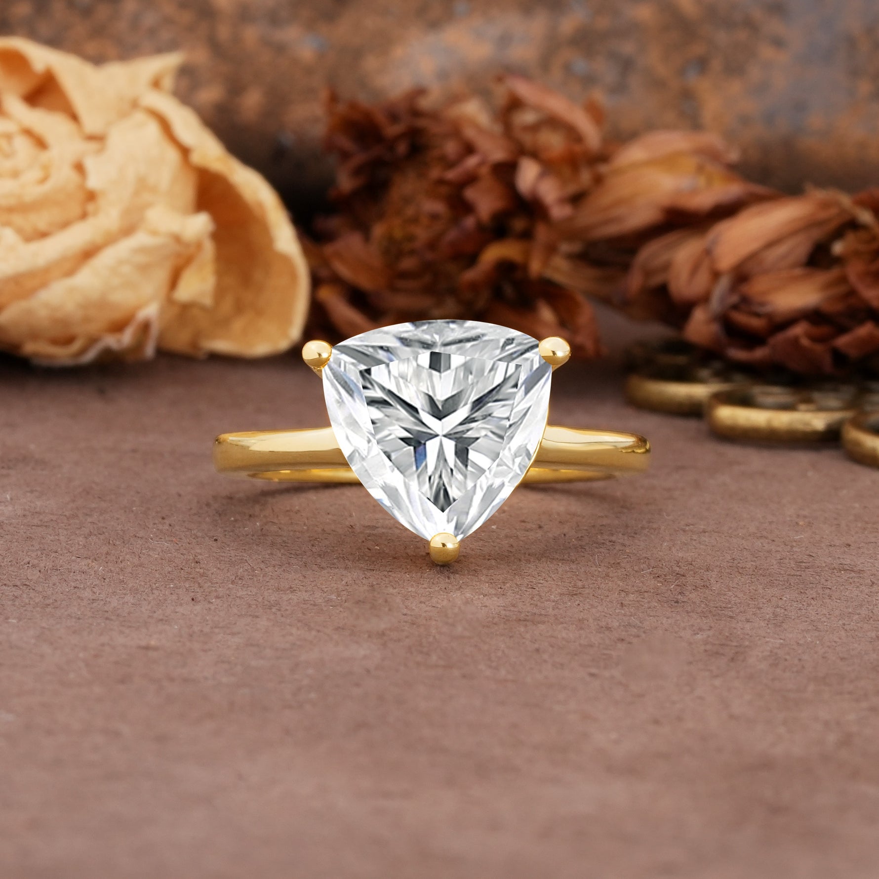 Unique, Minimalist 3-Prong Setting with Heart Cut Lab Diamond Engagement Ring - Additional view