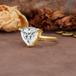 Unique, Minimalist 3-Prong Setting with Heart Cut Lab Diamond Engagement Ring - Additional view