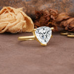 Unique, Minimalist 3-Prong Setting with Heart Cut Lab Diamond Engagement Ring - Additional view