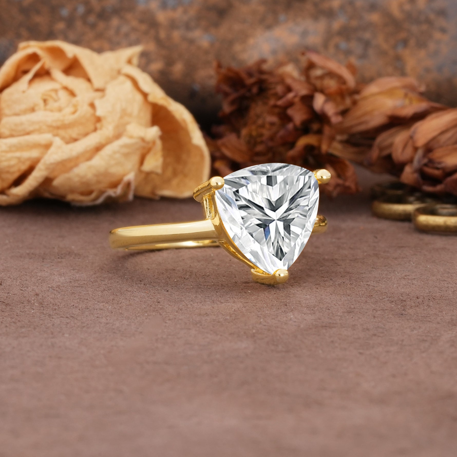 Unique, Minimalist 3-Prong Setting with Heart Cut Lab Diamond Engagement Ring - Additional view