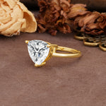 Unique, Minimalist 3-Prong Setting with Heart Cut Lab Diamond Engagement Ring - Additional view