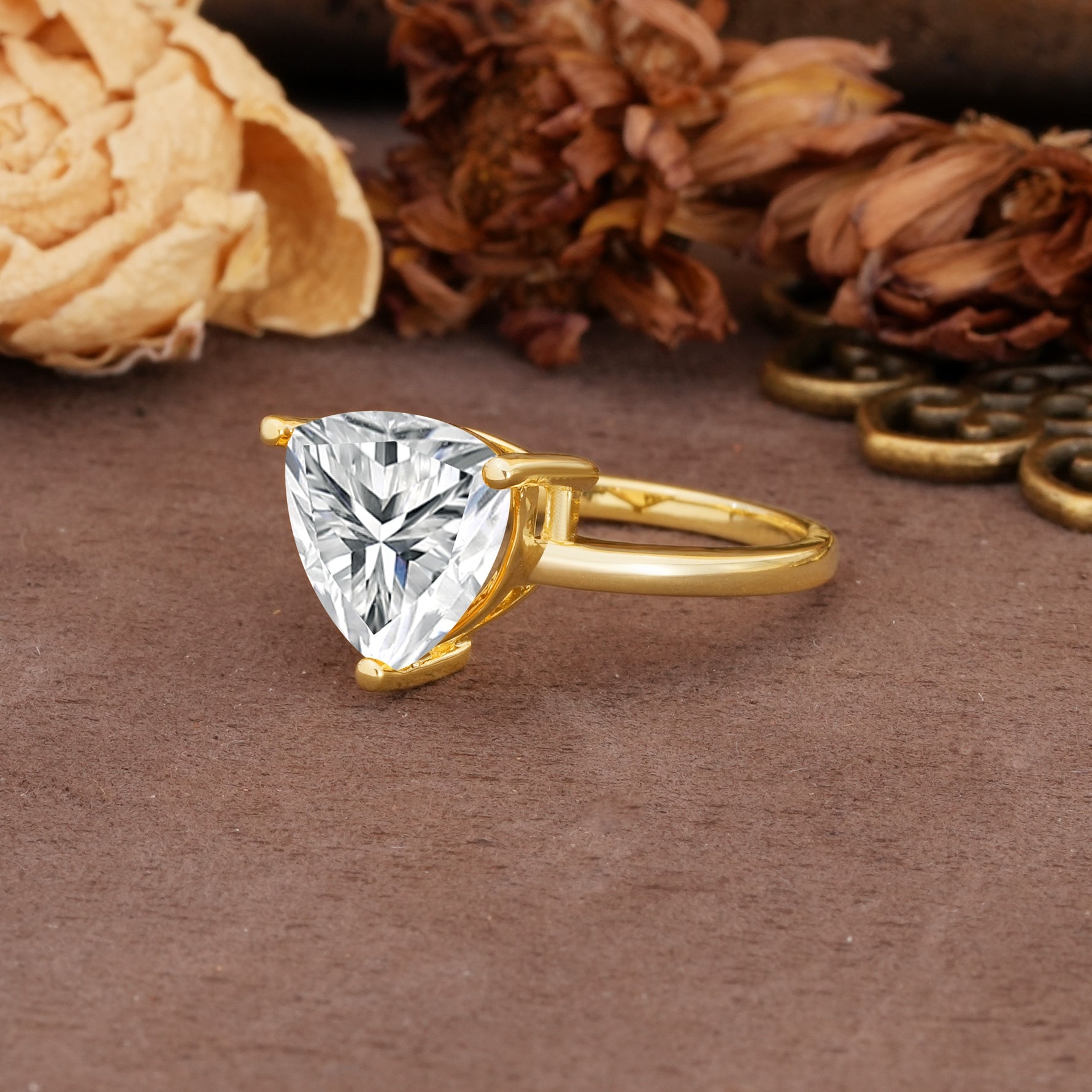 Unique, Minimalist 3-Prong Setting with Heart Cut Lab Diamond Engagement Ring - Additional view