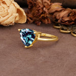 Unique, Minimalist 3-Prong Setting with Heart Cut Alexandrite Engagement Ring - Additional view