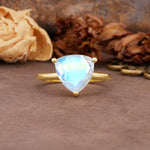 Unique, Minimalist 3-Prong Setting with Heart Cut Moonstone Engagement Ring - Additional view