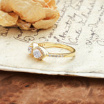 Classic Luxury 3-Prong Double Pear Cut Moissanite Wedding Ring - Additional view