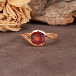 Unique Twisted, Entwined Round Cut Garnet Engagement Ring - Additional view